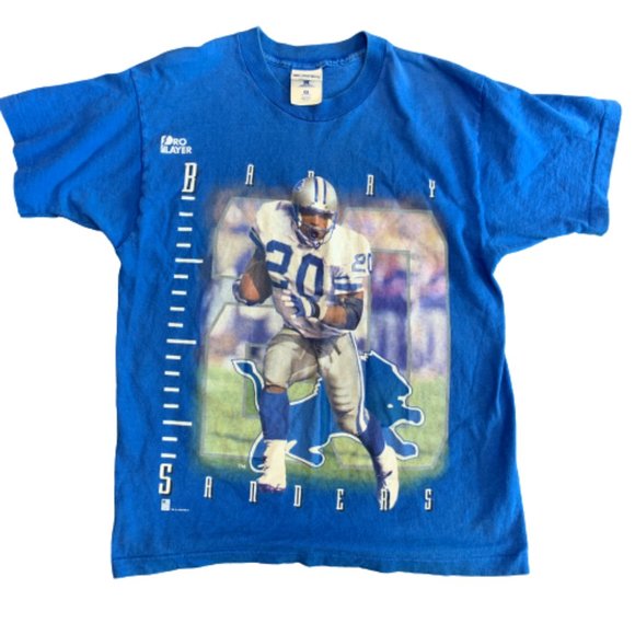 Vintage Barry Sanders Detroit Lions T-Shirt Sz M - Picture 1 of 5